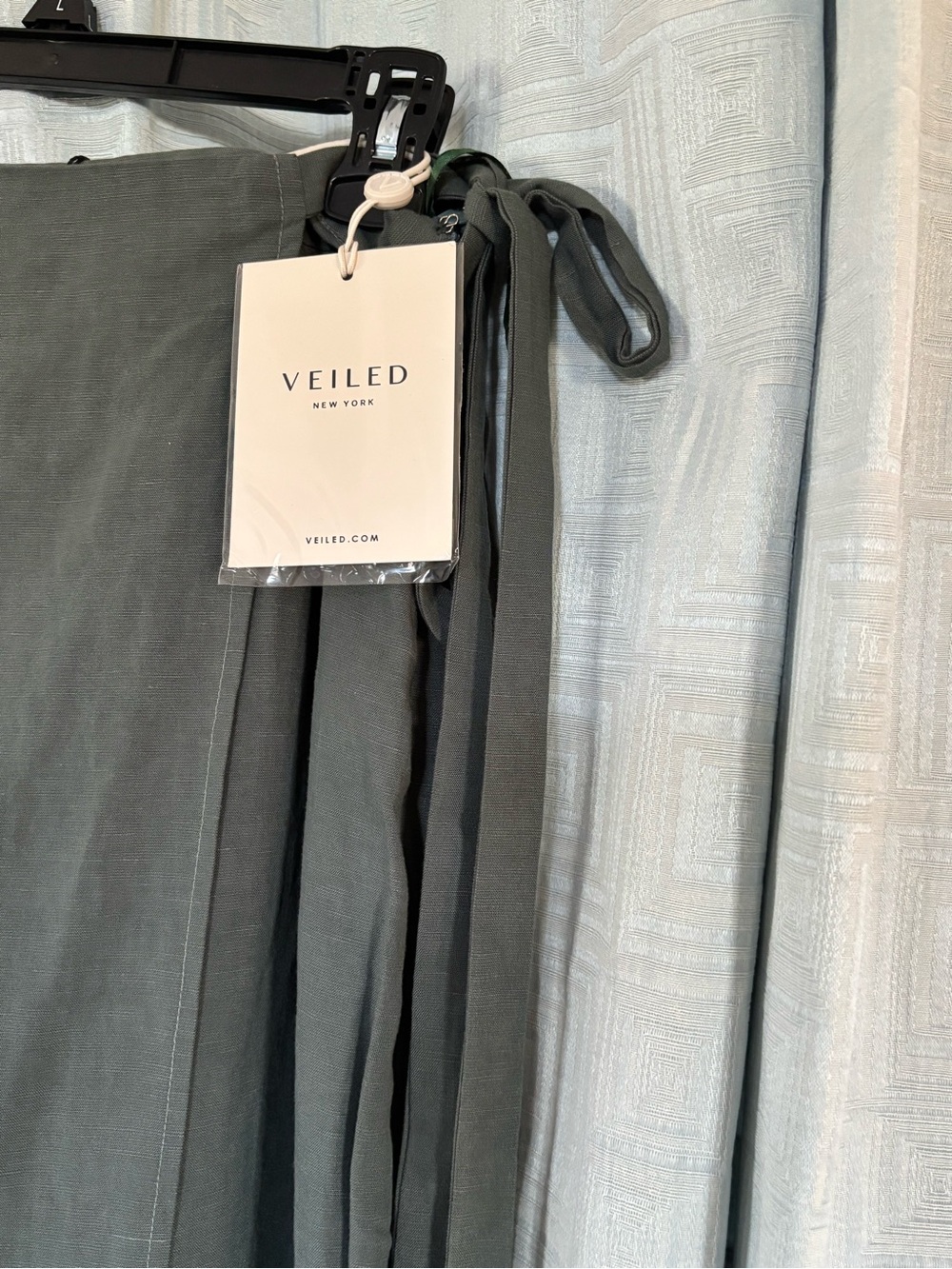 Veiled NY sage linen blend maxi wrap skirt Sz S New - Picture 4 of 10